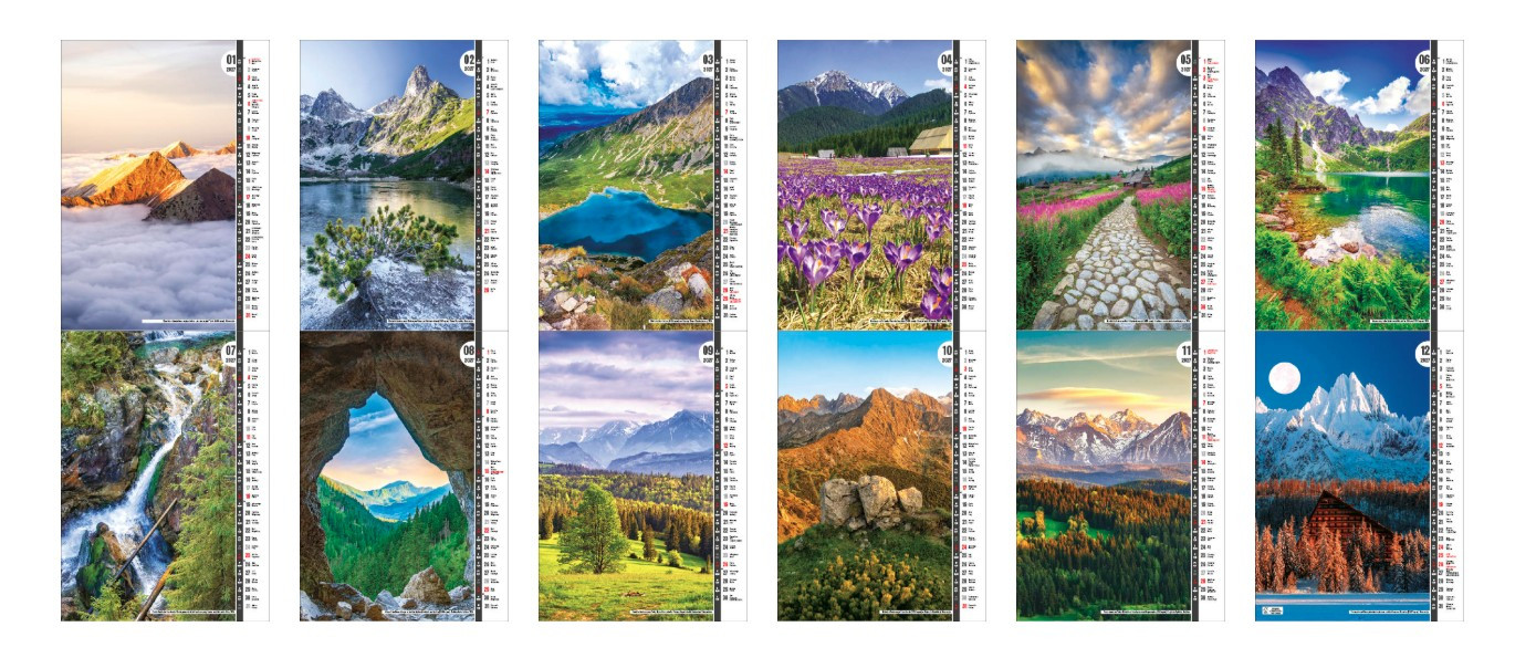 Kalendarz wieloplanszowy standard Tatry WP121 Jotan
